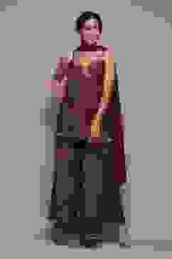 Maroon Cotton Printed Suit Set image number 0