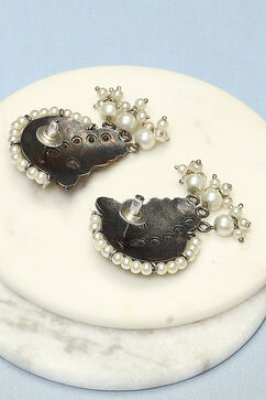 Oxidised Multicolor Brass Earrings image number 2
