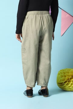 Sap Green Cotton Blend Trousers image number 4