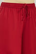 Red Cotton Printed Embroidered A-Line Kurta Set image number 2