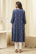 Navy Ikat Yarndyed Kurta image number 3