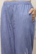 Blue Cotton Floral Printed Straight Suit Set image number 2