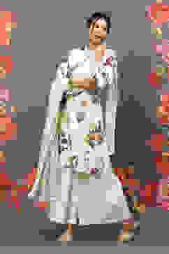 Rohit Bal Mint Green Cotton Blend Straight Kurta Suit Set image number 0