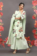 Rohit Bal Mint Green Cotton Blend Straight Kurta Suit Set