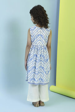 Cream Cotton Gathered Suit Set image number 4