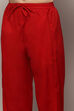 Red Cotton Unstitched Suit set image number 3