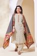 Beige Cotton Straight Suit Set