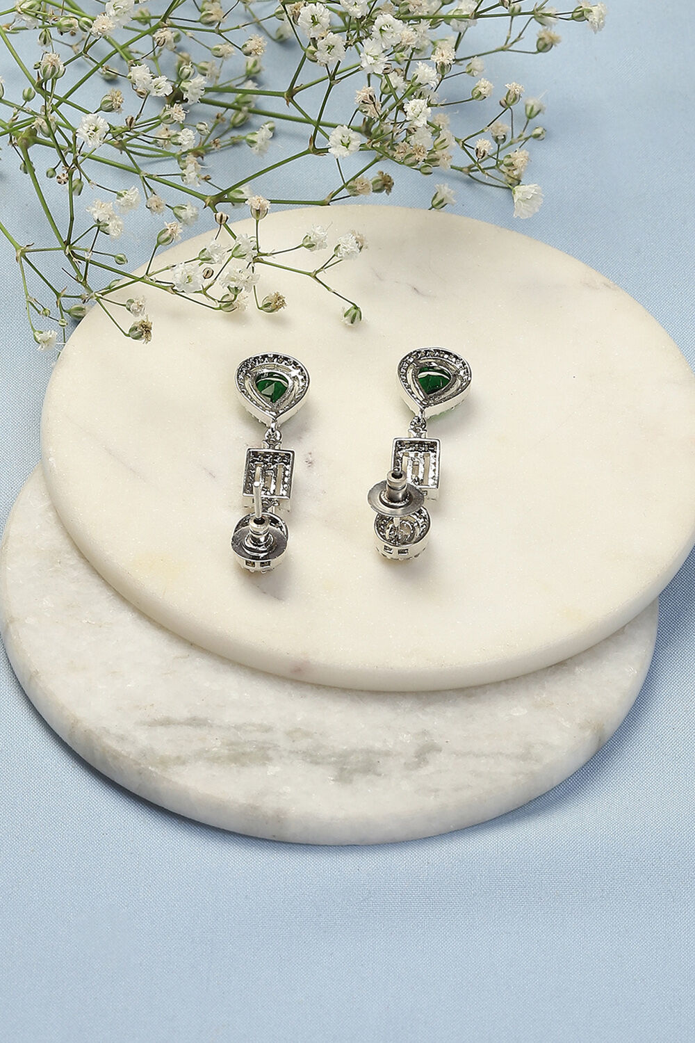 Green Brass Earrings image number 2