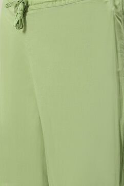 Sage Green Printed Straight Kurta Regular Pants Suit Set image number 2