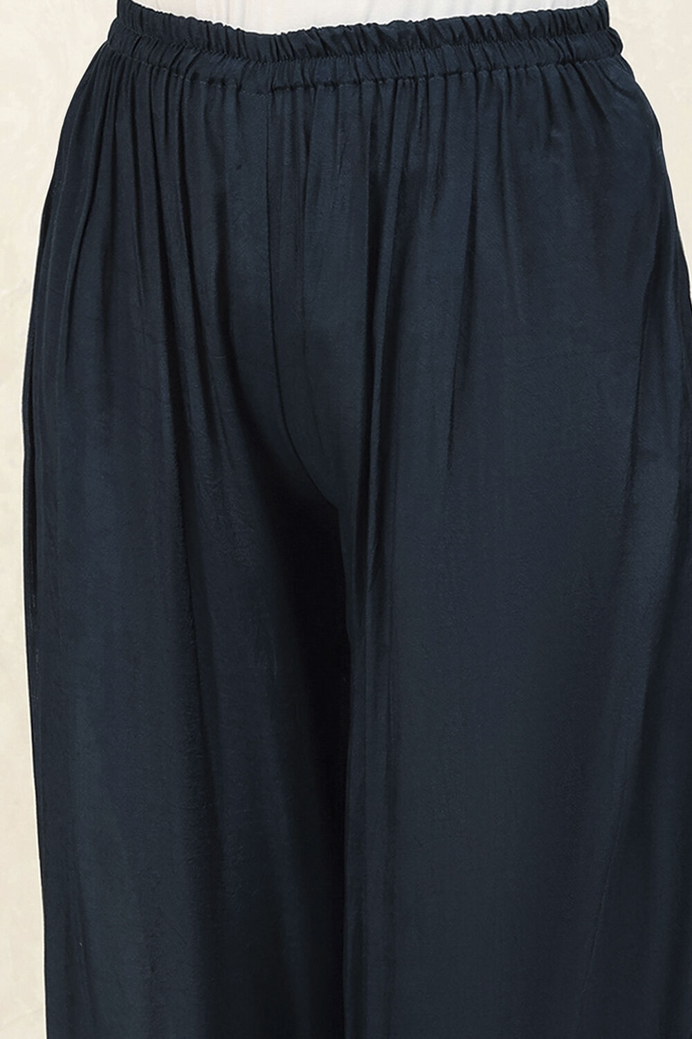 Indigo Silk Blend Printed  Embroidered Unstitched Suit Set image number 3