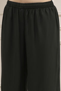 Charcoal Black Printed Gathered Suit Set image number 2