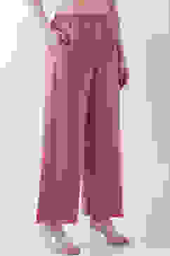 Light Pink Solid Straight Palazzos image number 3