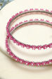 Dark Pink Metal Beads Bangles image number 1