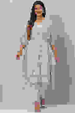 Pista Green Poly Cotton Asymmetric Set Kurta Slim Pant Suit Set image number 0