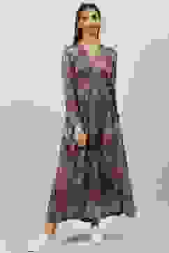 Pink Flared Printed Dress image number 0