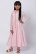 Pastel Pink Cotton Anarkali Kurta Churidar Suit Set image number 0