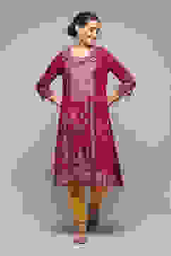 Plum LIVA Straight Printed Kurta image number 0