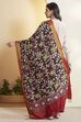 Black Chennur Silk Floral Bloom Dupatta image number 5