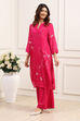 Red Chinon A-Line Suit Set image number 3