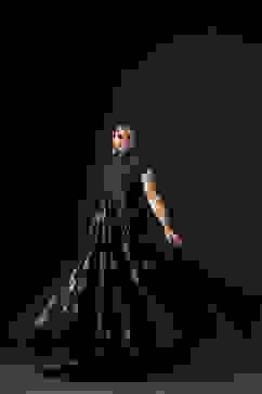 Rohit Bal Black Cotton Silk Anarkali Printed Suit Set image number 4