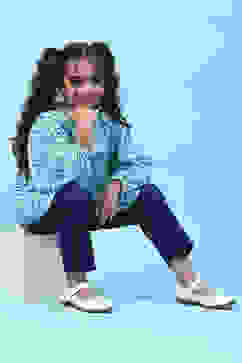 Marine Blue Cotton Solid Pants image number 5