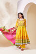 Yellow Cotton Anarkali Suit Set