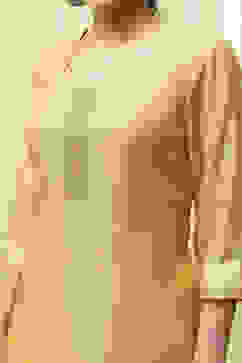 Mustard Chanderi Jamdani Unstitched Suit Set image number 2