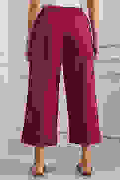 Pink Cotton Straight Palazzos image number 5