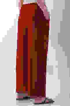 Maroon Solid Straight Palazzos image number 5