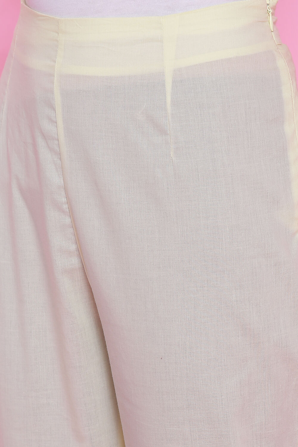 Light Yellow Cotton Double Layered Suit Set image number 4