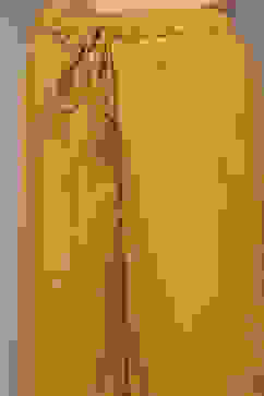 Yellow Cotton Blend Straight Yarndyed 2 Piece Set image number 2