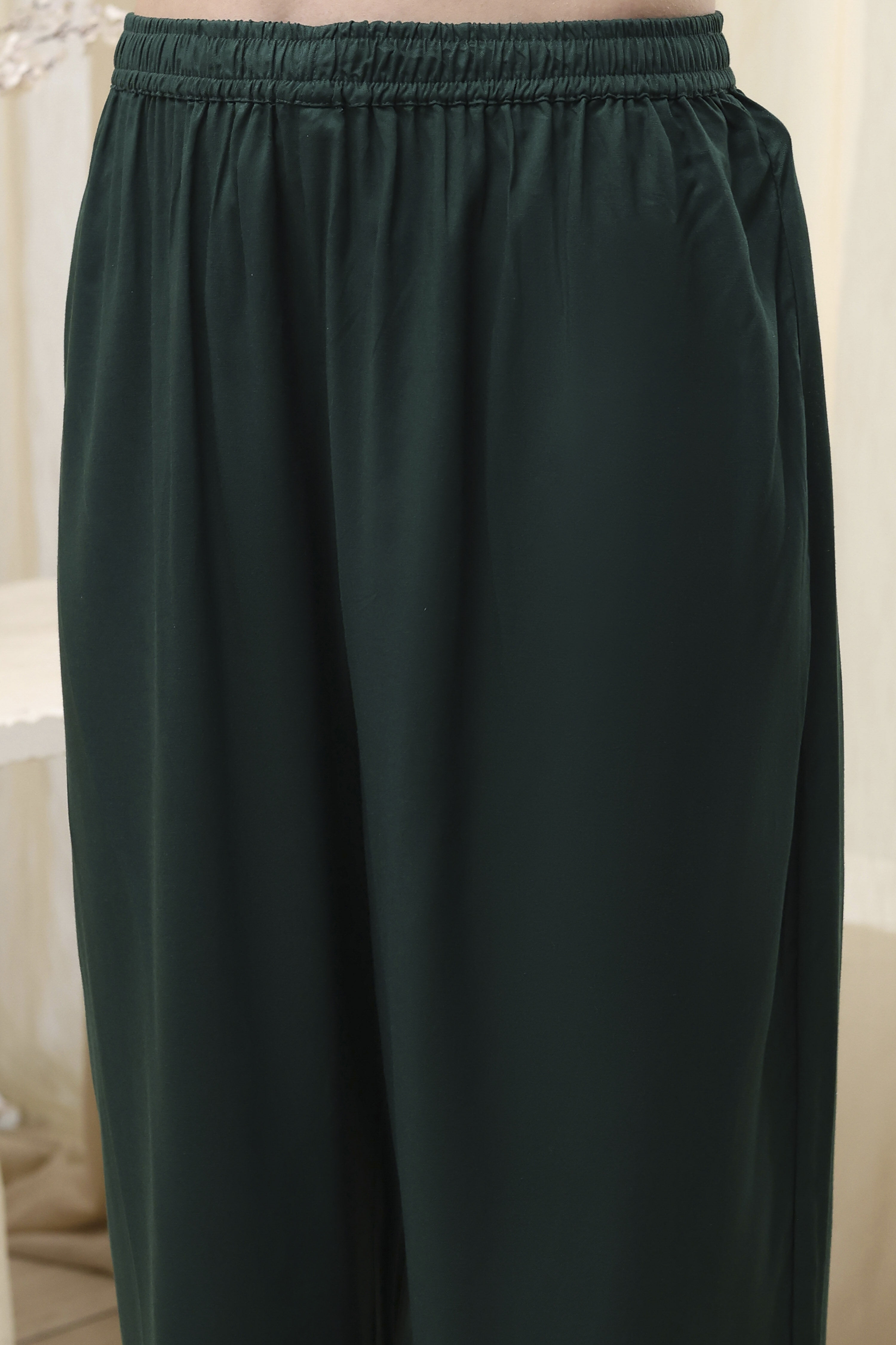 Dark Green Shantoon Printed Anarkali Suit Set image number 2