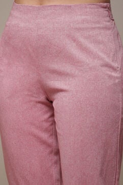 Chowk Pink Cotton Straight Yarndyed 2 Piece Set image number 6