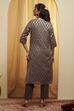 Grey Polyester Straight Suit Set image number 5