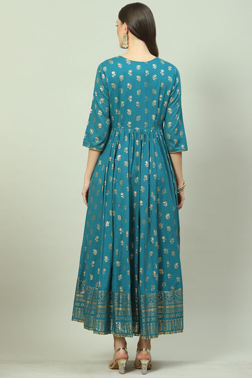 Teal Cotton Dress image number 4