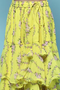 Lime Yellow Polyester Straight Set image number 2