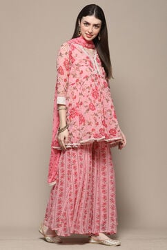 Pink Polyester A-Line Suit Set image number 6