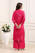 Red Chinon A-Line Suit Set image number 4