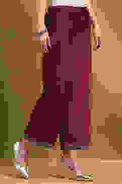 Red Polyester Straight Palazzo Pants image number 3