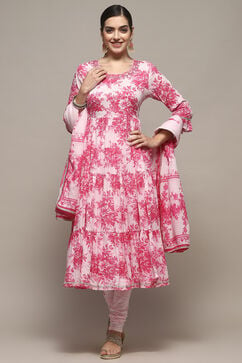 Pink Cotton Anarkali Suit Set image number 7