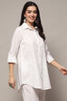 White Cotton Straight Kurti image number 4