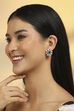 Green Gold Plated Brass Floral Studs image number 3
