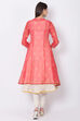 Coral Poly Cotton Front Open Kurta Churidar Suit Set image number 5