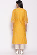 Yellow Cotton Silk Yarndyed Kurti image number 4