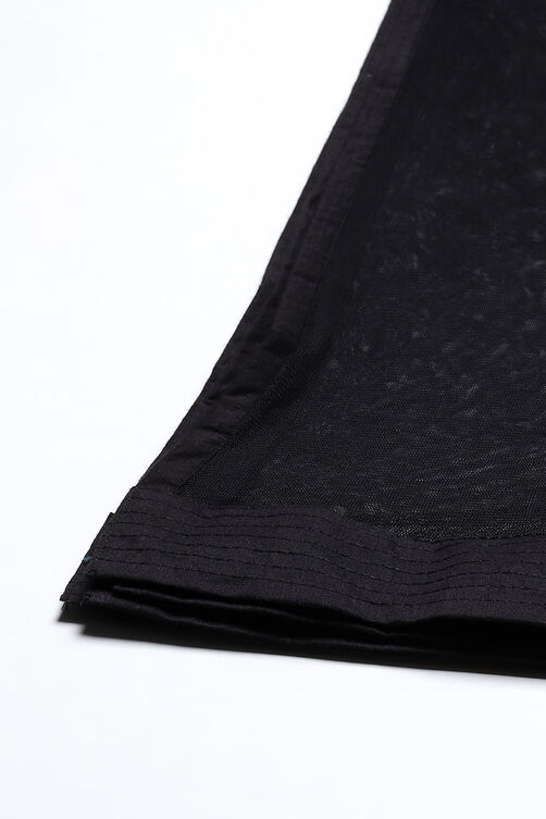 Rohit Bal Black Cotton Silk Anarkali Yarndyed Suit Set image number 2