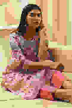 Beige Cotton Printed Straight Kurta image number 1