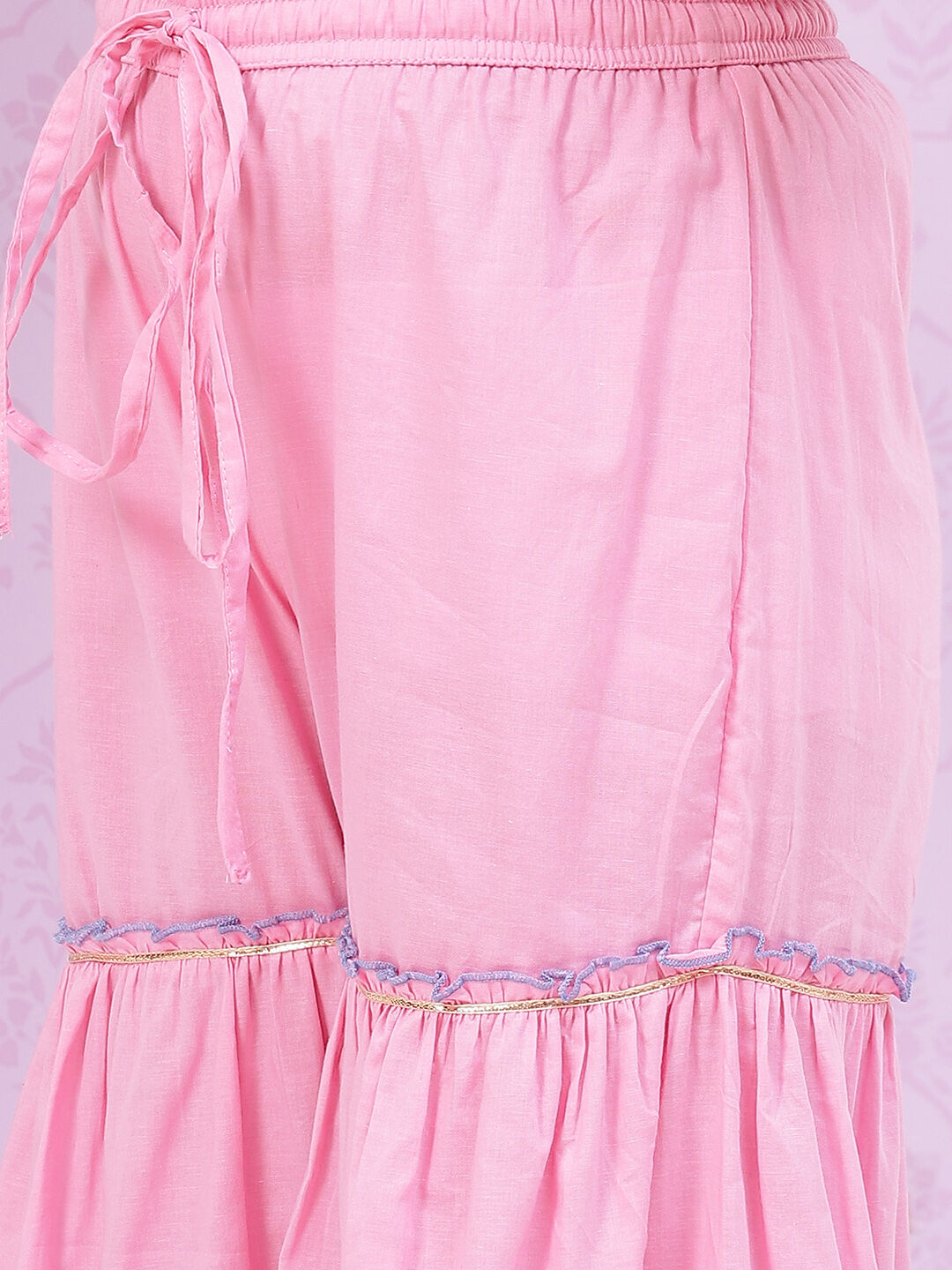 Blue Viscose Flared Kurta Garara Suit Set image number 2