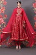 Rohit Bal Fuchsia Art Silk Anarkali Yarndyed Suit Set image number 5