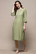 Pista Green Solid Straight Classic Kurta image number 0