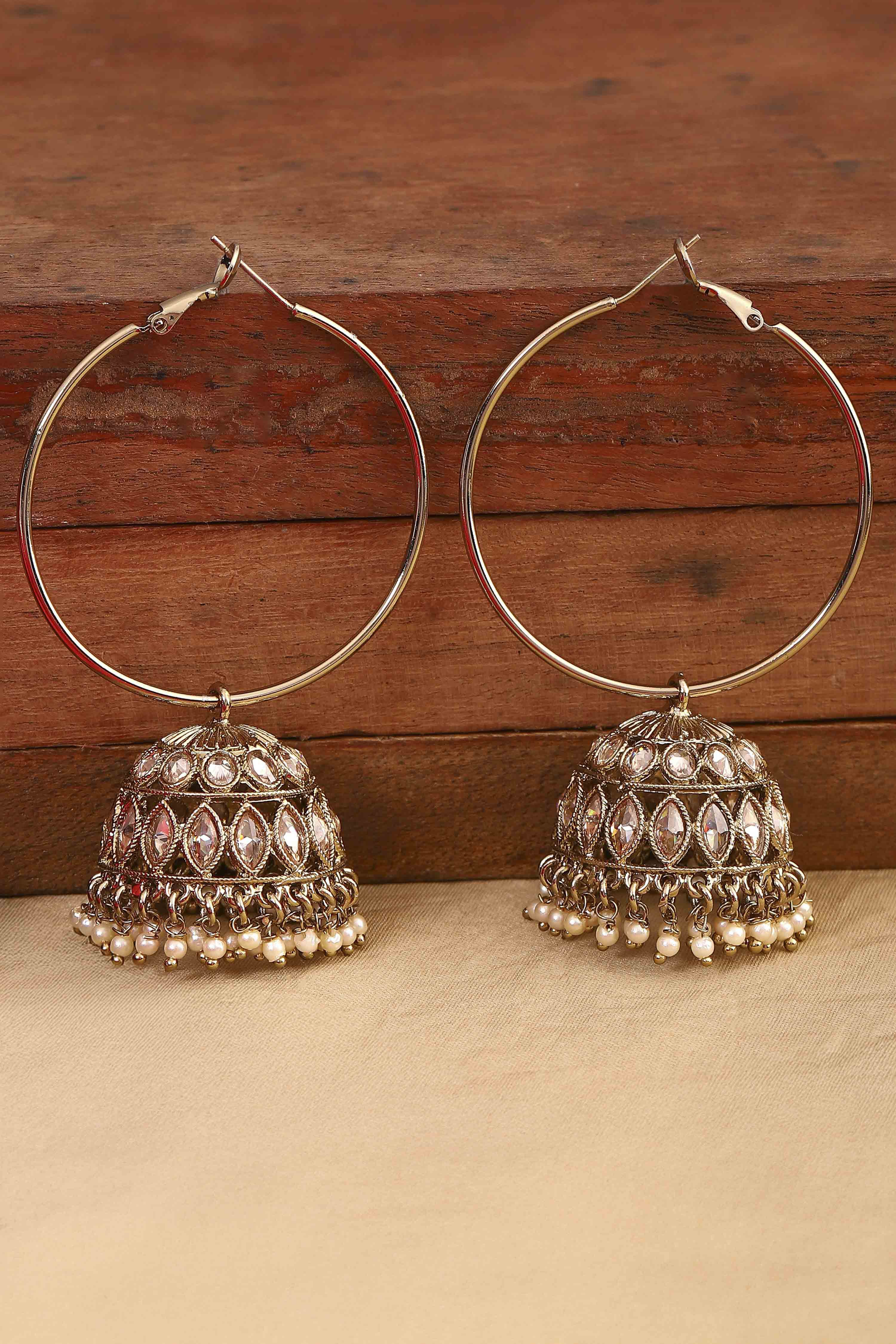 Champagne Alloy Jhumka image number 4